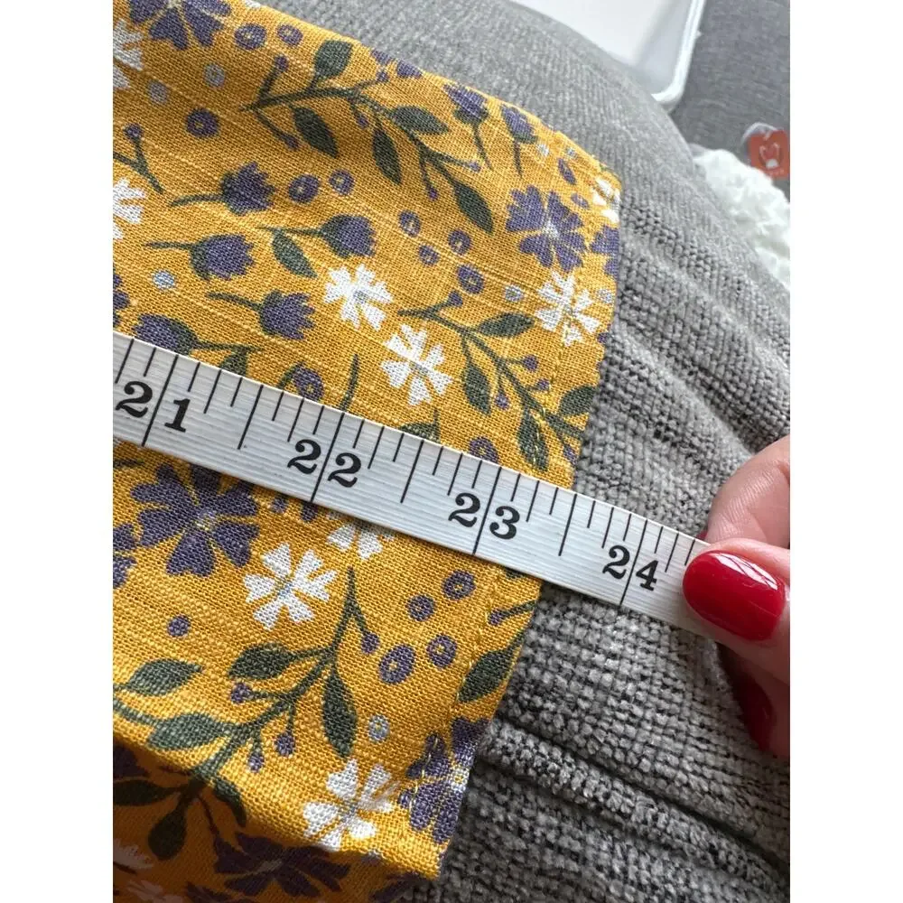 Modcloth Spruced Up Summer Floral Sleeveless Linen Tank Top Yellow Women S NWT